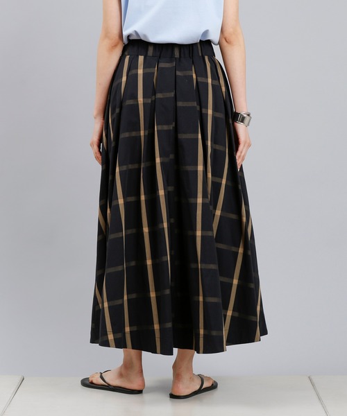 DouDou（ドゥドゥ）の「チェックフレアスカート（スカート・レディース・カーキ/ブラック・FREE）」の9枚目の写真