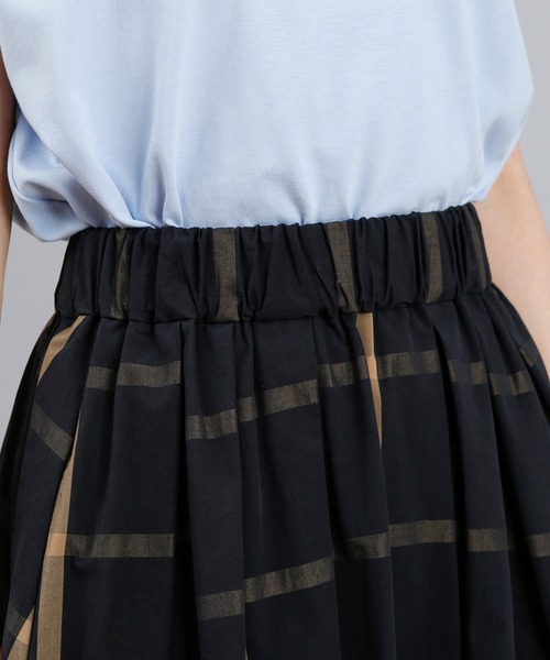 DouDou（ドゥドゥ）の「チェックフレアスカート（スカート・レディース・カーキ/ブラック・FREE）」の12枚目の写真