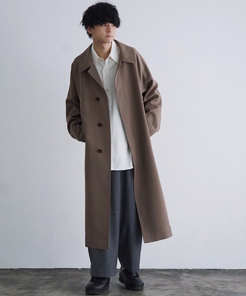 LIDNM DOUBLE CLOTH MORTORCYCLE コートmサイズ LIDNM（リドム）の「DOUBLE CLOTH MORTORCYCLE（ステンカラーコート