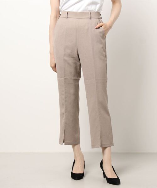 Te chichi TERRASSE（テチチテラス）の「麻調スリットテーパードパンツ（その他パンツ・レディース・ベージュ/ネイビー/モカ・ﾌﾘ-）」の2枚目の写真