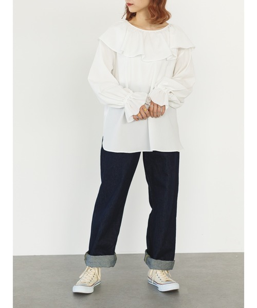 SLURR（スラ―）の「2wayフリル衿ブラウス（シャツ/ブラウス・レディース・オフホワイト・FREE）」の6枚目の写真