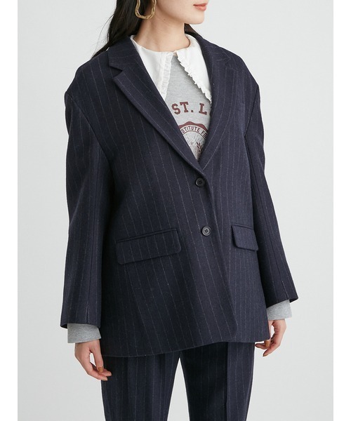 Mila Owen（ミラオーウェン）の「スーツUP STRIPEビッグショルダー