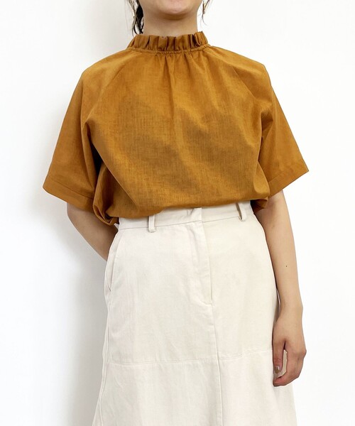 SHARE PARK（シェアパーク）の「【洗える】付け衿ブラウス（シャツ/ブラウス・レディース・ブラック系/ライトグレー系/オレンジ系・1）」の3枚目の写真