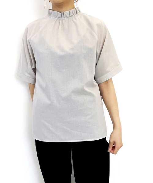 SHARE PARK（シェアパーク）の「【洗える】付け衿ブラウス（シャツ/ブラウス・レディース・ブラック系/ライトグレー系/オレンジ系・1）」の14枚目の写真