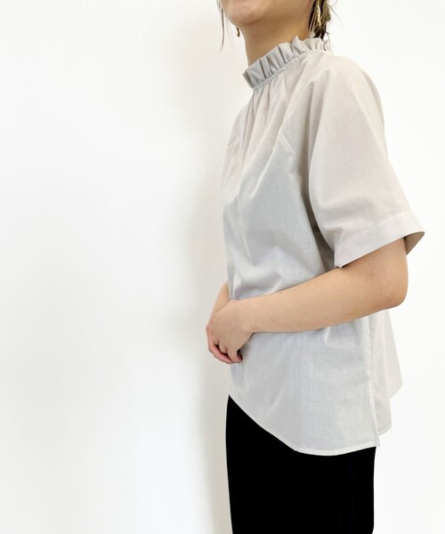 SHARE PARK（シェアパーク）の「【洗える】付け衿ブラウス（シャツ/ブラウス・レディース・ブラック系/ライトグレー系/オレンジ系・1）」の9枚目の写真