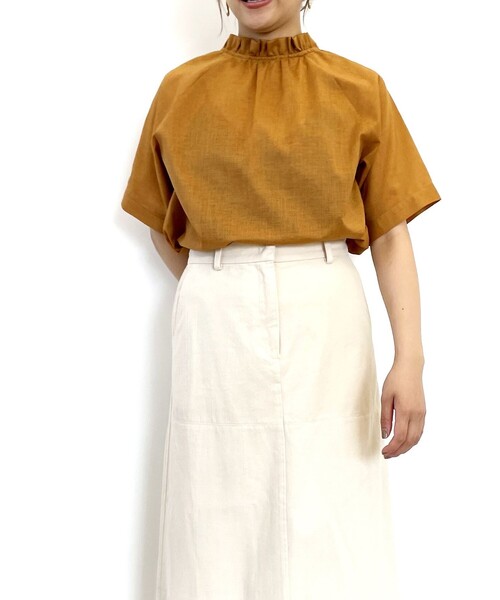 SHARE PARK（シェアパーク）の「【洗える】付け衿ブラウス（シャツ/ブラウス・レディース・ブラック系/ライトグレー系/オレンジ系・1）」の11枚目の写真