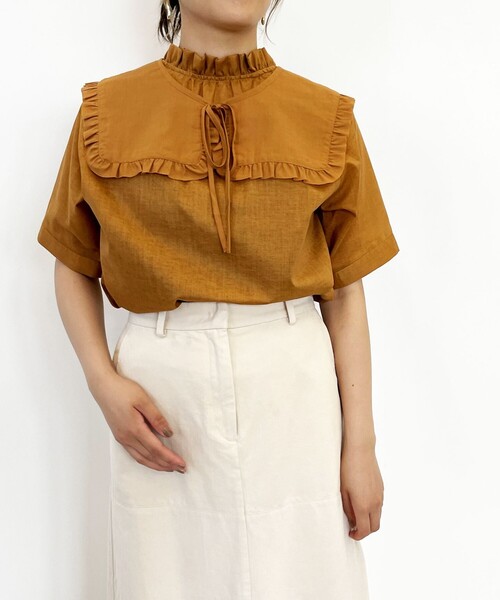 SHARE PARK（シェアパーク）の「【洗える】付け衿ブラウス（シャツ/ブラウス・レディース・ブラック系/ライトグレー系/オレンジ系・1）」の15枚目の写真