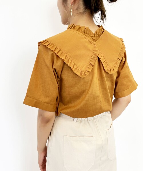 SHARE PARK（シェアパーク）の「【洗える】付け衿ブラウス（シャツ/ブラウス・レディース・ブラック系/ライトグレー系/オレンジ系・1）」の16枚目の写真