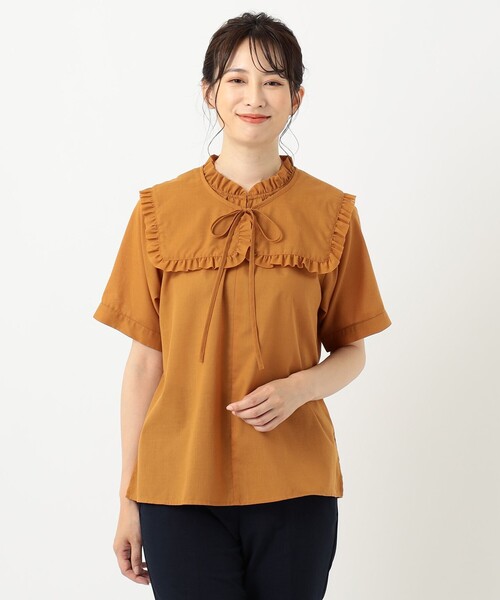 SHARE PARK（シェアパーク）の「【洗える】付け衿ブラウス（シャツ/ブラウス・レディース・ブラック系/ライトグレー系/オレンジ系・1）」の18枚目の写真