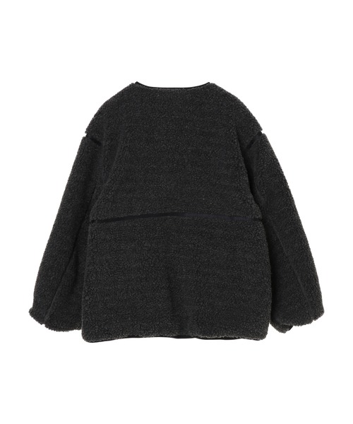 CRAFT STANDARD BOUTIQUE(クラフトスタンダードブティック)の「ノーカラーボアブルゾン *◇(ノーカラーコート・レディース・グレー/オフホワイト・FREE)」の3枚目の写真