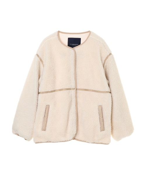 CRAFT STANDARD BOUTIQUE(クラフトスタンダードブティック)の「ノーカラーボアブルゾン *◇(ノーカラーコート・レディース・グレー/オフホワイト・FREE)」の20枚目の写真