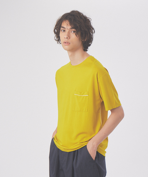 ABAHOUSE(アバハウス)の「パイピング ポンチ ポケット Tシャツ(Tシャツ/カットソー・メンズ・イエロー/ホワイト/カーキ/パープル・48/50/46)」の4枚目の写真