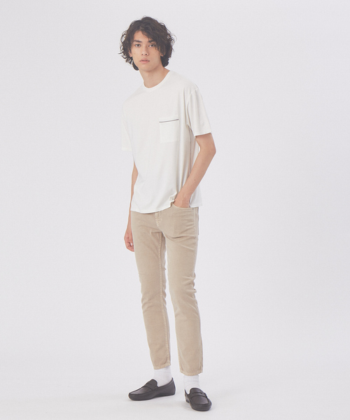 ABAHOUSE(アバハウス)の「パイピング ポンチ ポケット Tシャツ(Tシャツ/カットソー・メンズ・イエロー/ホワイト/カーキ/パープル・48/50/46)」の5枚目の写真