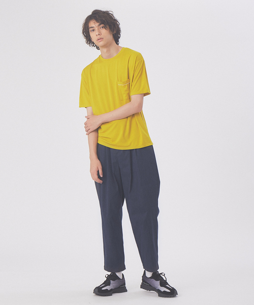 ABAHOUSE(アバハウス)の「パイピング ポンチ ポケット Tシャツ(Tシャツ/カットソー・メンズ・イエロー/ホワイト/カーキ/パープル・48/50/46)」の6枚目の写真