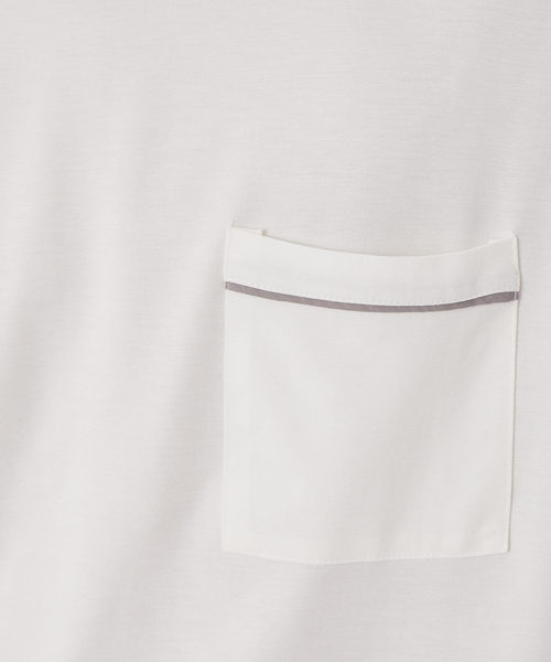 ABAHOUSE(アバハウス)の「パイピング ポンチ ポケット Tシャツ(Tシャツ/カットソー・メンズ・イエロー/ホワイト/カーキ/パープル・48/50/46)」の15枚目の写真