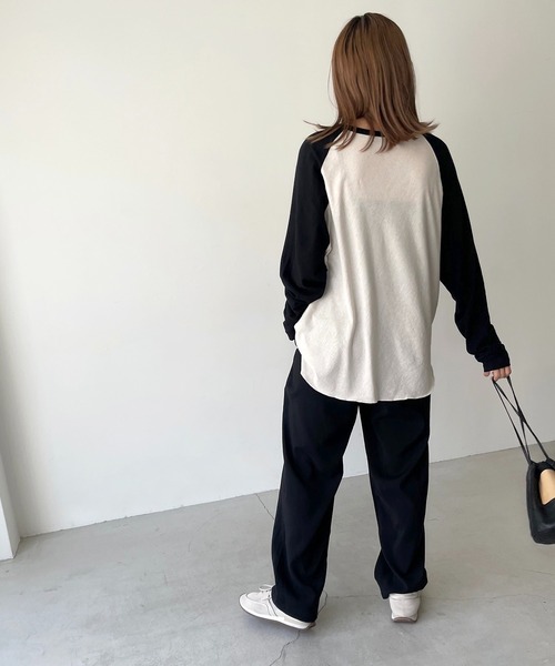 CANAL JEAN(キャナルジーン)の「RED CHOP WORKS(レッドチョップワークス) レーヨン混タックテーパードパンツ(その他パンツ・レディース・ブラック/ベージュ/パープル・38/36)」の15枚目の写真