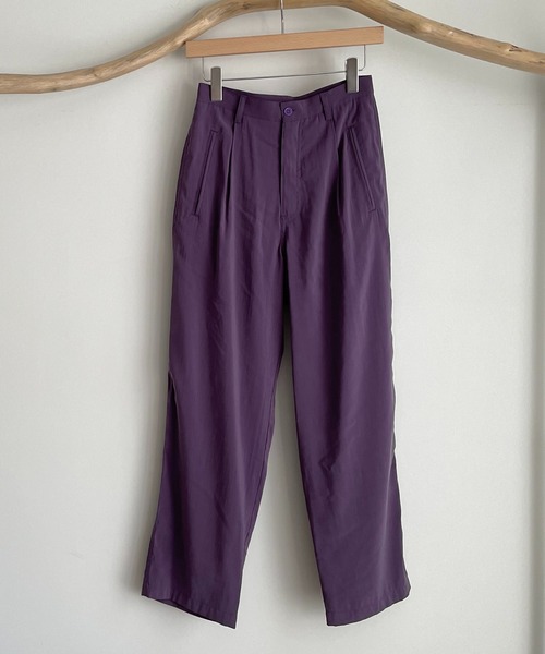 CANAL JEAN(キャナルジーン)の「RED CHOP WORKS(レッドチョップワークス) レーヨン混タックテーパードパンツ(その他パンツ・レディース・ブラック/ベージュ/パープル・38/36)」の6枚目の写真