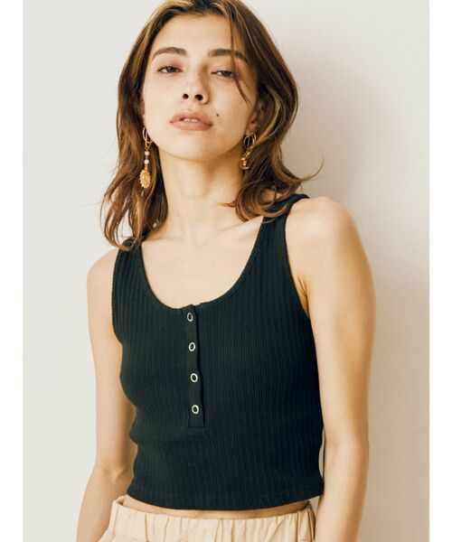 EVRIS(エヴリス)の「フロントボタンタンクトップ(タンクトップ・レディース・アイボリー/グリーン/ブラック・FREE)」の9枚目の写真