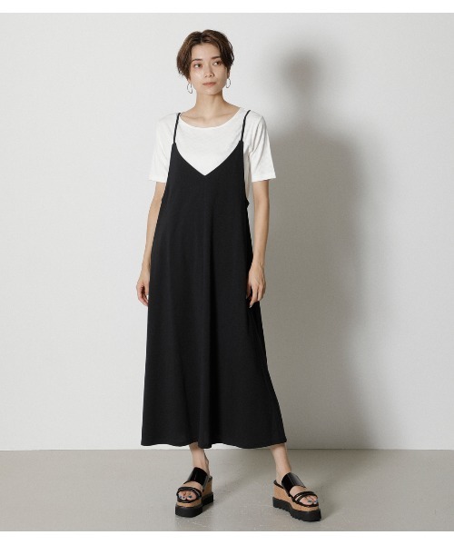 AZUL by moussy（アズールバイマウジー）の「TOPS SET CAMI ONEPIECE / トップスセット キャミワンピース（ワンピース・レディース・ブラック/ダークカーキ/ベージュ・MEDIUM/SMALL）」の17枚目の写真