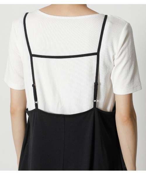 AZUL by moussy（アズールバイマウジー）の「TOPS SET CAMI ONEPIECE / トップスセット キャミワンピース（ワンピース・レディース・ブラック/ダークカーキ/ベージュ・MEDIUM/SMALL）」の10枚目の写真