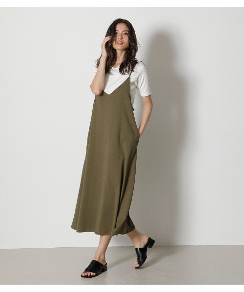 AZUL by moussy（アズールバイマウジー）の「TOPS SET CAMI ONEPIECE / トップスセット キャミワンピース（ワンピース・レディース・ブラック/ダークカーキ/ベージュ・MEDIUM/SMALL）」の14枚目の写真