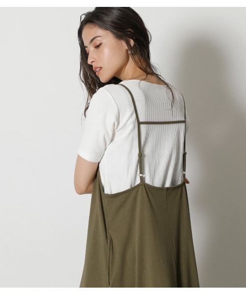 AZUL by moussy（アズールバイマウジー）の「TOPS SET CAMI ONEPIECE / トップスセット キャミワンピース（ワンピース・レディース・ブラック/ダークカーキ/ベージュ・MEDIUM/SMALL）」の18枚目の写真