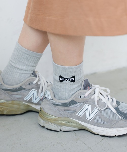 MILKFED.（ミルクフェド）の「RIBBON EMBROIDERY RIB SOCKS（ソックス/靴下・レディース・アッシュ/ブラック/ホワイト/レッド・ONE SIZE）」の3枚目の写真