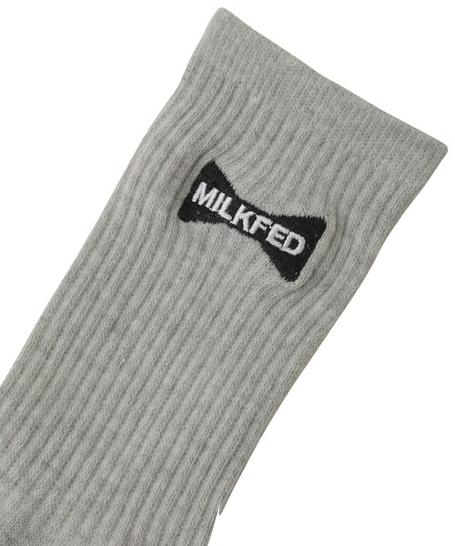 MILKFED.（ミルクフェド）の「RIBBON EMBROIDERY RIB SOCKS（ソックス/靴下・レディース・アッシュ/ブラック/ホワイト/レッド・ONE SIZE）」の5枚目の写真
