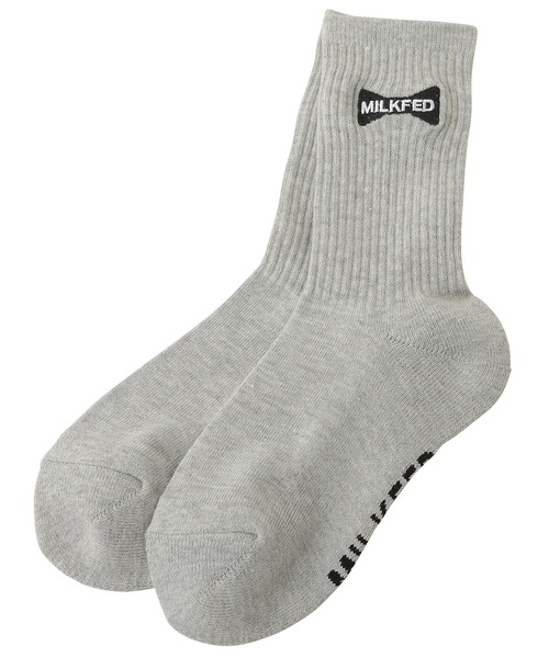 MILKFED.（ミルクフェド）の「RIBBON EMBROIDERY RIB SOCKS（ソックス/靴下・レディース・アッシュ/ブラック/ホワイト/レッド・ONE SIZE）」の13枚目の写真