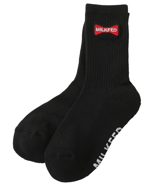 MILKFED.（ミルクフェド）の「RIBBON EMBROIDERY RIB SOCKS（ソックス/靴下・レディース・アッシュ/ブラック/ホワイト/レッド・ONE SIZE）」の15枚目の写真
