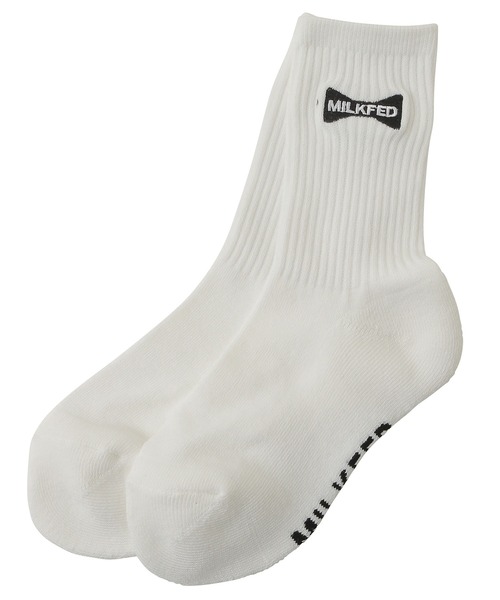 MILKFED.（ミルクフェド）の「RIBBON EMBROIDERY RIB SOCKS（ソックス/靴下・レディース・アッシュ/ブラック/ホワイト/レッド・ONE SIZE）」の16枚目の写真