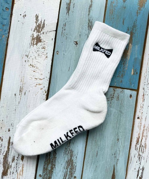 MILKFED.（ミルクフェド）の「RIBBON EMBROIDERY RIB SOCKS（ソックス/靴下・レディース・アッシュ/ブラック/ホワイト/レッド・ONE SIZE）」の17枚目の写真