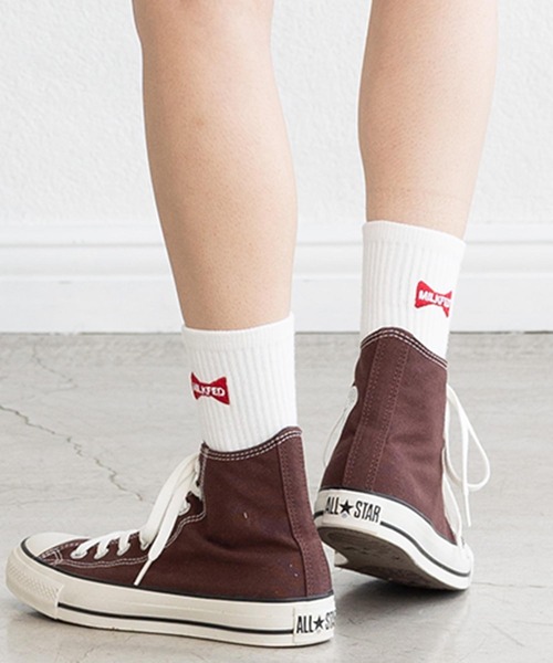 MILKFED.（ミルクフェド）の「RIBBON EMBROIDERY RIB SOCKS（ソックス/靴下・レディース・アッシュ/ブラック/ホワイト/レッド・ONE SIZE）」の22枚目の写真