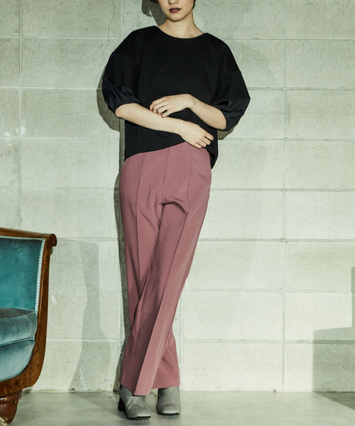 alcali(アルカリ)の「切替変形パフ袖トップス(Tシャツ/カットソー・レディース・アイボリー/ブラック・FREE)」の10枚目の写真