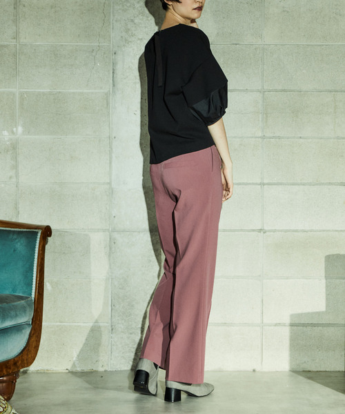 alcali(アルカリ)の「切替変形パフ袖トップス(Tシャツ/カットソー・レディース・アイボリー/ブラック・FREE)」の11枚目の写真