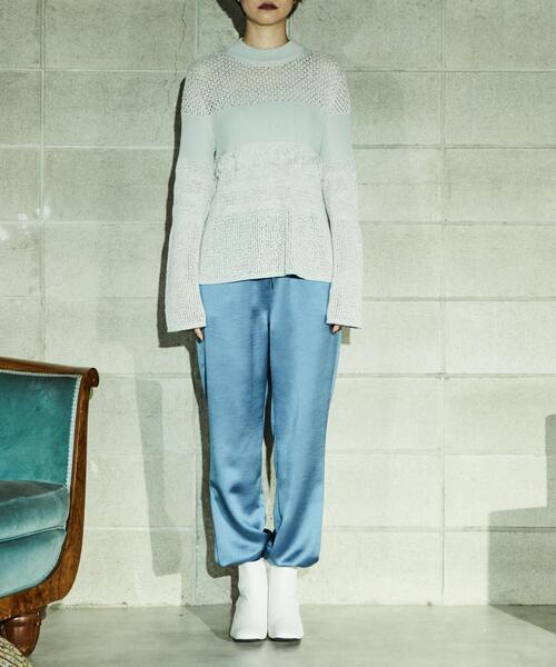 alcali(アルカリ)の「サテンジョガーパンツ(その他パンツ・レディース・ブラウン/ブルー/ベージュ・FREE)」の6枚目の写真