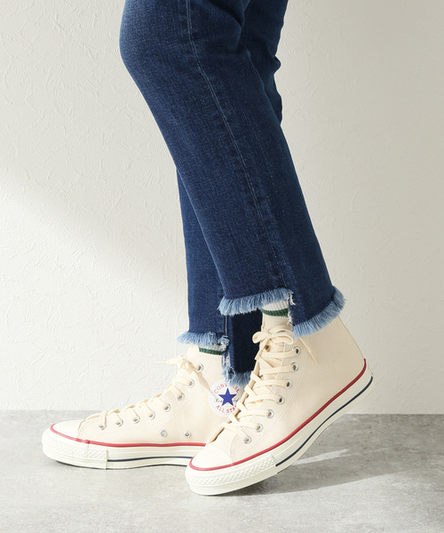 CONVERSE(コンバース)の「【CONVERSE/コンバース】 CANVAS ALL STAR J HI:スニーカー(スニーカー・レディース・アイボリー・22.5cm/24cm/23.5cm/25cm/24.5cm/23cm)」の1枚目の写真