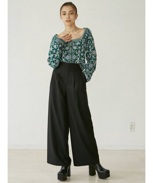 EVRIS（エヴリス）の「フロントボタンジャガードニットトップス（ニット/セーター・レディース・ネイビー/グリーン・FREE）」の19枚目の写真