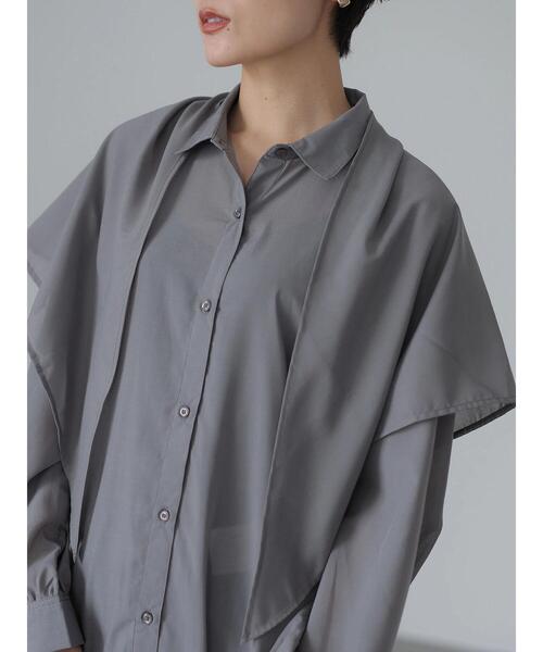 AMERICAN HOLIC（アメリカンホリック）の「3WAYバックギャザーシャツワンピース（ワンピース・レディース・チャコールグレー/ストライプ/チェック・FREE）」の12枚目の写真