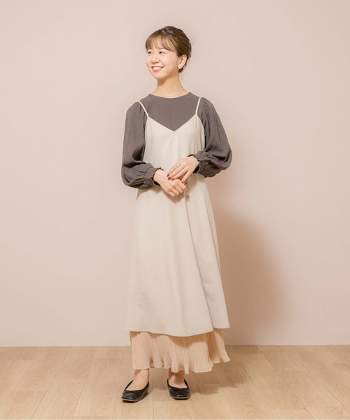 flower（フラワー）の「スウィングシフォンワンピース（ワンピース・レディース・ブラウン/アイボリー・FREE）」の16枚目の写真