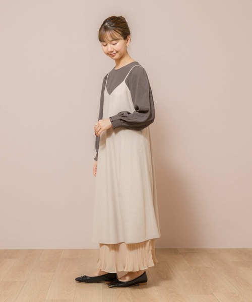 flower（フラワー）の「スウィングシフォンワンピース（ワンピース・レディース・ブラウン/アイボリー・FREE）」の19枚目の写真