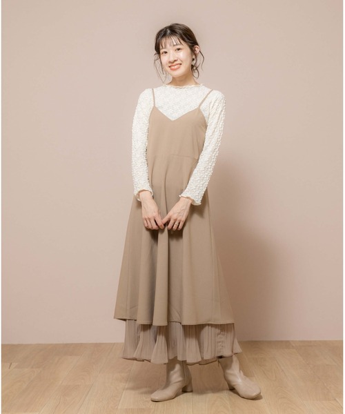 flower（フラワー）の「スウィングシフォンワンピース（ワンピース・レディース・ブラウン/アイボリー・FREE）」の3枚目の写真