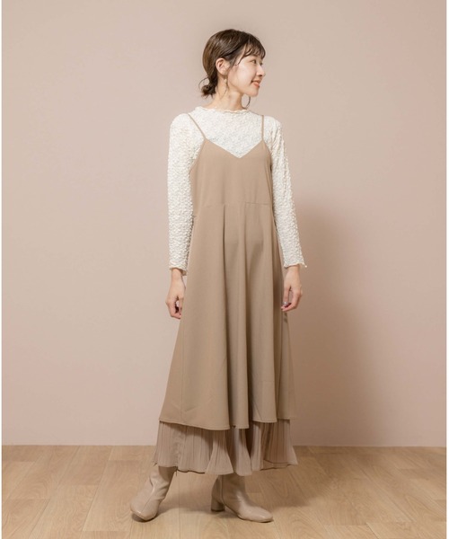 flower（フラワー）の「スウィングシフォンワンピース（ワンピース・レディース・ブラウン/アイボリー・FREE）」の4枚目の写真