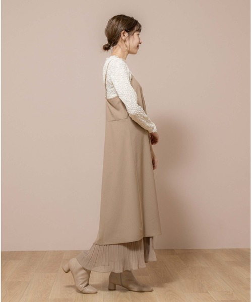 flower（フラワー）の「スウィングシフォンワンピース（ワンピース・レディース・ブラウン/アイボリー・FREE）」の5枚目の写真