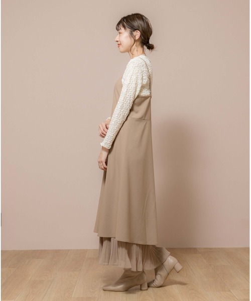 flower（フラワー）の「スウィングシフォンワンピース（ワンピース・レディース・ブラウン/アイボリー・FREE）」の7枚目の写真