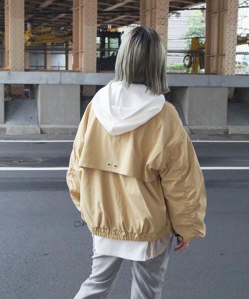 179/WG（イチナナキュウダブルジー）の「ボリュームスリーブ ブルゾン（ブルゾン・レディース・グリーン/イエロー/オフホワイト・MEDIUM）」の21枚目の写真