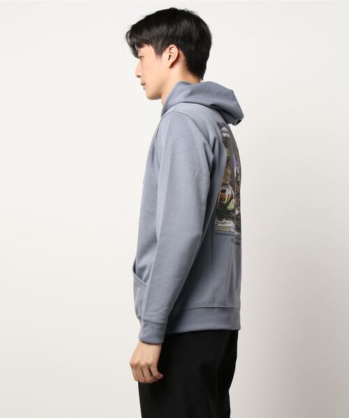 OUTDOOR PRODUCTS APPAREL(アウトドアプロダクツアパレル)の「【OUTDOOR PRODUCTS/アウトドアプロダクツ】防シワ UVカット ポンチ素材使用 CAMPモチーフデザインプルスウェットパーカー イージーケア商品(パーカー・メンズ・カーキ/アイボリー/ブラック/ブルー系その他・MEDIUM/X-LARGE/LARGE)」の8枚目の写真