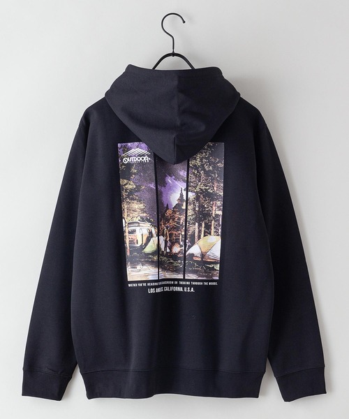 OUTDOOR PRODUCTS APPAREL(アウトドアプロダクツアパレル)の「【OUTDOOR PRODUCTS/アウトドアプロダクツ】防シワ UVカット ポンチ素材使用 CAMPモチーフデザインプルスウェットパーカー イージーケア商品(パーカー・メンズ・カーキ/アイボリー/ブラック/ブルー系その他・MEDIUM/X-LARGE/LARGE)」の21枚目の写真