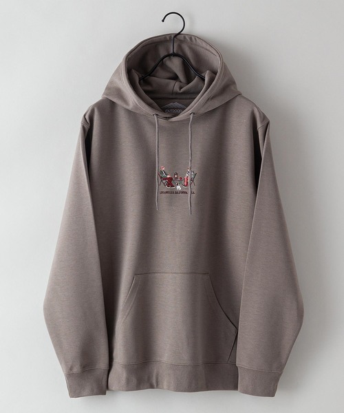 OUTDOOR PRODUCTS APPAREL(アウトドアプロダクツアパレル)の「【OUTDOOR PRODUCTS/アウトドアプロダクツ】防シワ UVカット ポンチ素材使用 CAMPモチーフデザインプルスウェットパーカー イージーケア商品(パーカー・メンズ・カーキ/アイボリー/ブラック/ブルー系その他・MEDIUM/X-LARGE/LARGE)」の10枚目の写真