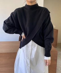 ハイネッククロスヘムニット